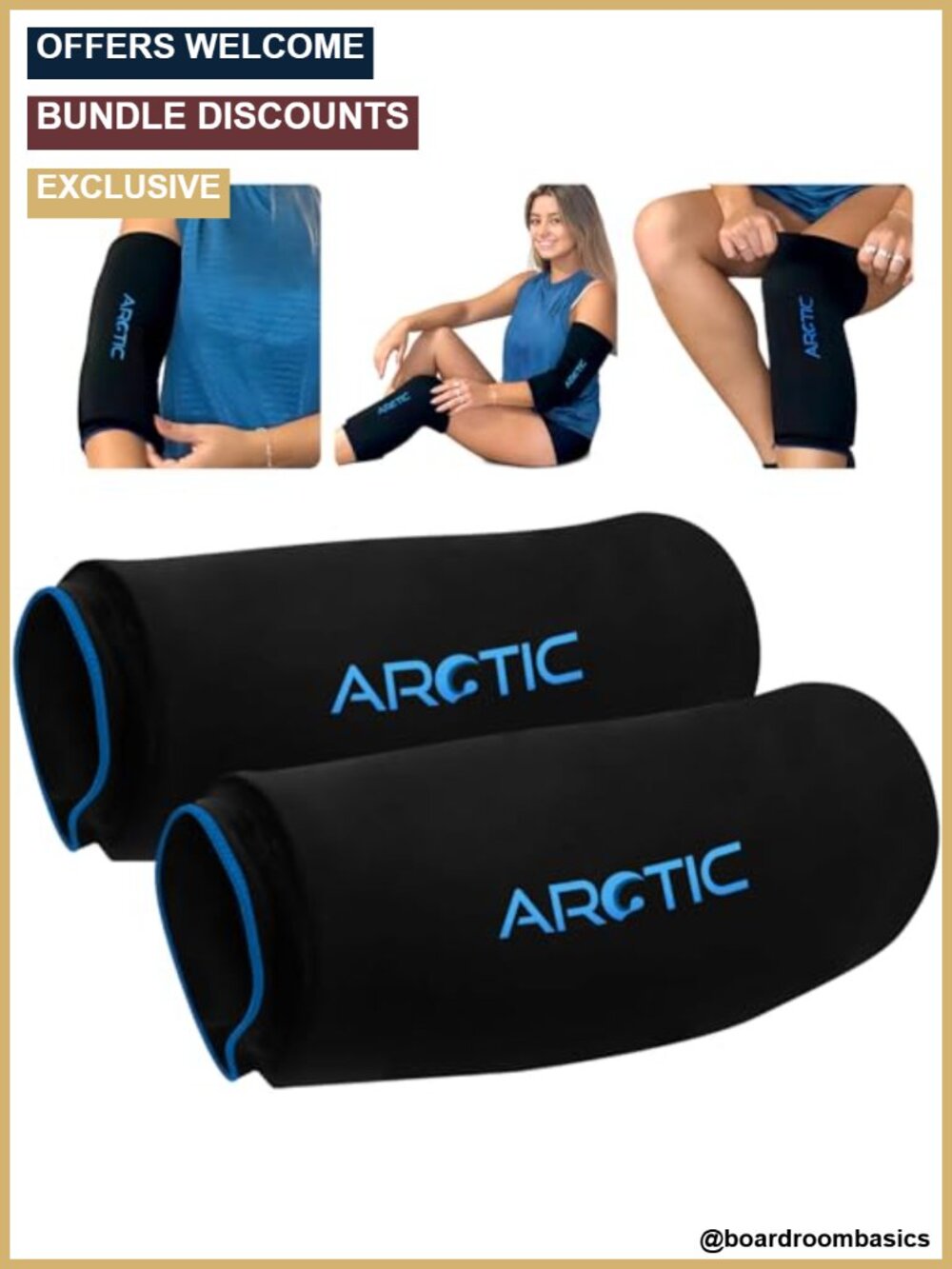 2 Pack Cold Therapy Compression Ice Sleeve Knee Elbow Wrap Reusable Gel Ice Pack
